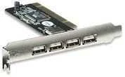 MANHATTAN USB 2.0 PCI card, 4 External or 3 External with 1 Internal Connections, 171557