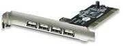 MANHATTAN USB 2.0 PCI card, 4 External or 3 External with 1 Internal Connections, 171557