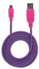 Manhattan Rožinė MH 352758 USB 2.0 kab. A male to Micro B male USB Violetinė/Rožinė Braided 1.0m