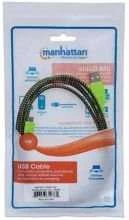 Manhattan MH 352765 USB 2.0 kab. A male to Micro B male USB Juodas/Žalias Braided 1.8m