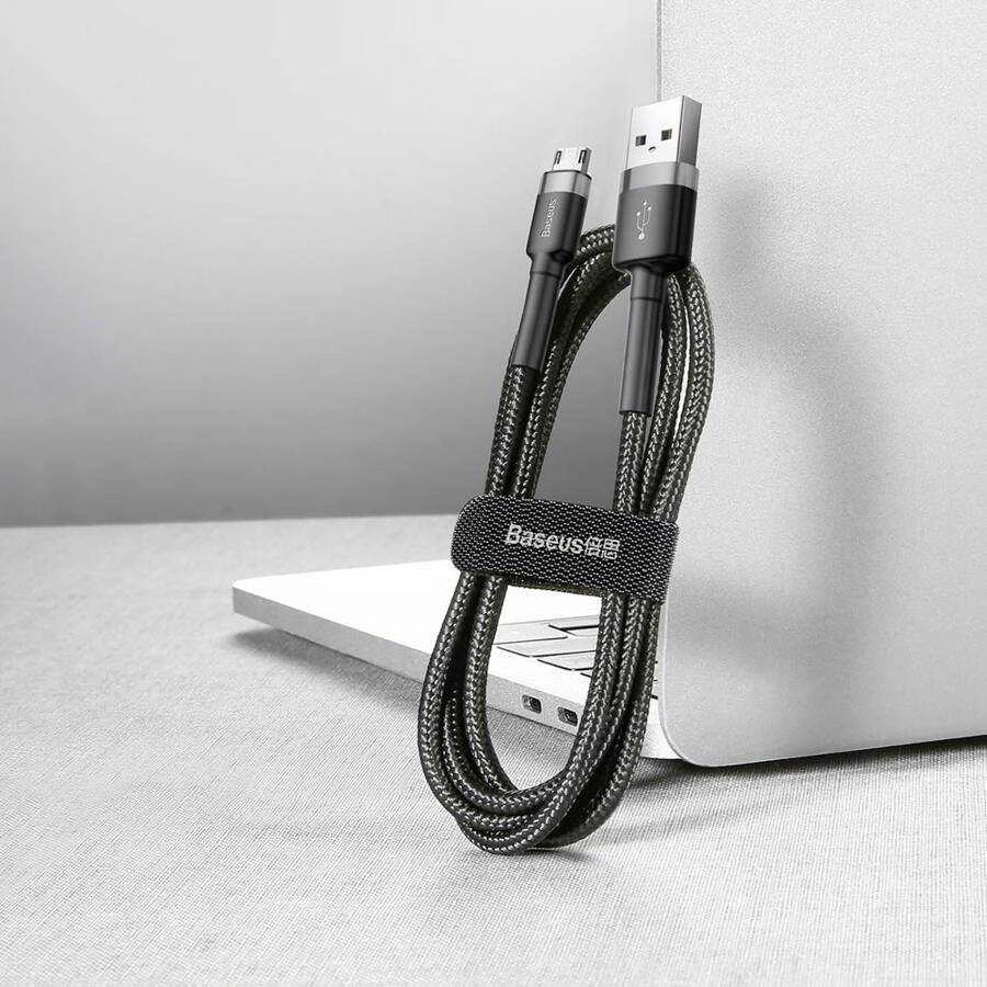 Baseus Cafule Micro USB kabelis 2.4A 0.5m - Pilkas / Juodas