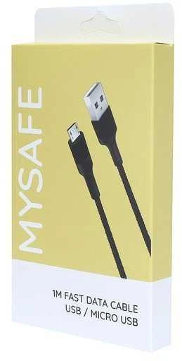 MYSAFE CABLE CL1M MICRO USB 1M Juodas