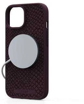Dėklas Njord Salmon Leather MagSafe dėkliukas Apple iPhone 15 Pro max, rūdys