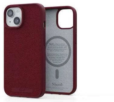 Njord Suede MagSafe dėklas jūsų Apple iPhone 15 Pro Max, red