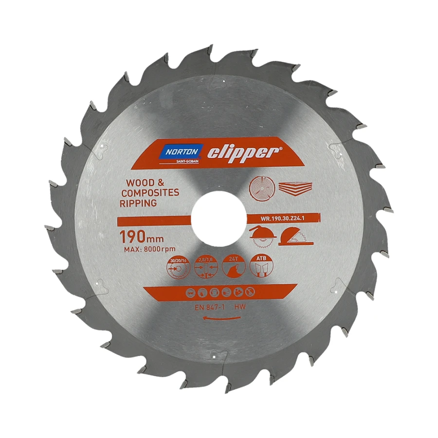 NORTON diskinis pjūklas 190 mm x 30 mm x 24z MEDIENA IR KOMPOZITAI ATB (2,8 / 1,8)