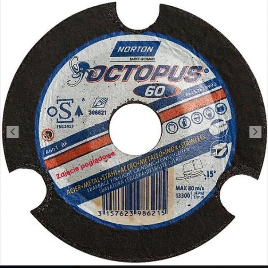 Norton Šlifavimo diskas SAINT GOBAIN OCTOPUS 125x4x22.2 A60T