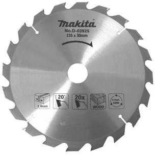 Makita T.C.T. pjūklas 165X2X20mm 20° T24 D-03333 T.C.T • 165 x20 mm • T24 • 20° • Medienai