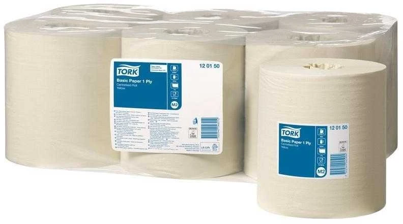 Rankšluostis Popieriniai rankšluosčiai TORK UNIVERSAL 310, M2 120150, 1 sl., 20,5 cm x 300 m, geltona sp.