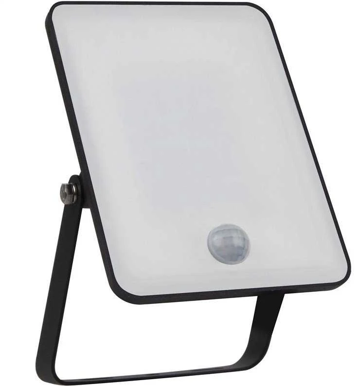 Ledvance 20W LED prožektorius ESSENTIALS, juodas, 4000K, su judesio davikliu