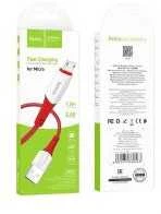 PTC HOCO Cable USB 2.0 A Male to Micro USB B Male, 2.4A, Raudona, 1.0m, X70