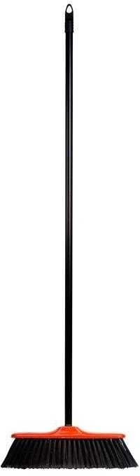 Raudonas grindų šepetys su metaliniu kotu Spontex, 120 cm