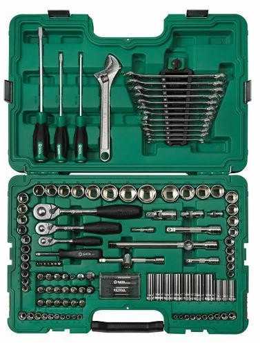 SATA Rinkinys KLUCZY 124el 1/4" 3/8" 1/2"WALIZKA