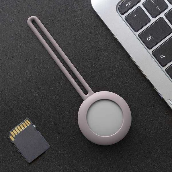 Hurtel SILIKONINIS ELASTINGAS DĖKLAS RAKTŲ ŽIEDAS PAKABIAUKAS LOCATOR APPLE AIRTAG Rožinis
