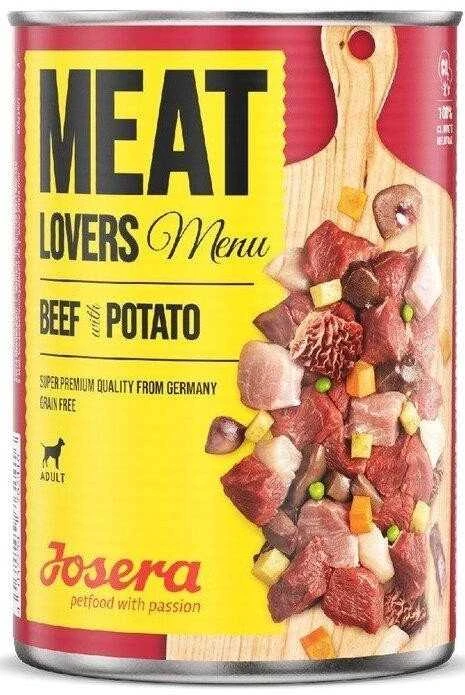 Josera Meat Lovers Menu jautiena with bulvės konservuotas pašaras šunims su jautiena ir bulvėmis, 800g
