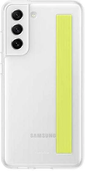 112803 Dėklas Samsung EF-XG990CWEGWW S21 FE 5G G990 baltos spalvos Slim Strap Cover