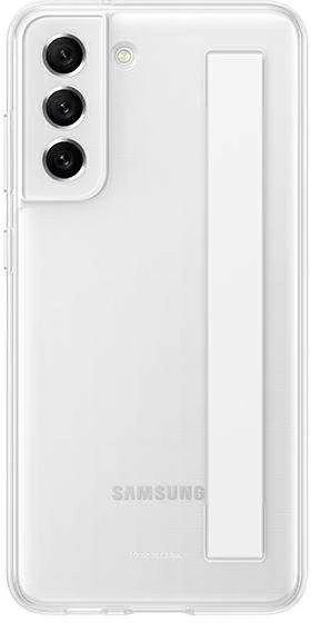 112803 Dėklas Samsung EF-XG990CWEGWW S21 FE 5G G990 baltos spalvos Slim Strap Cover