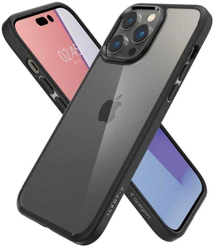 Dėklas SPIGEN IPHONE 14 PRO MAX CRYSTAL ULTRA HYBRID MATTE Juodas (2022)