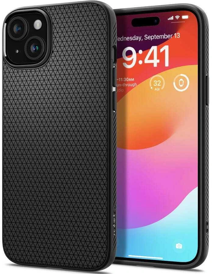 Dėklas SPIGEN LIQUID AIR IPHONE 15+ Juodas