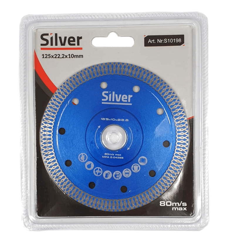 SILVER TARCZA DIAMENTOWA DO GRESU 125x22,2 / Sidabrinis