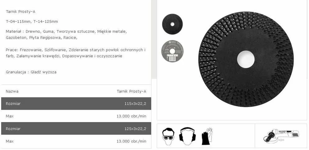 TARPOL TARNIK PROSTY FI 125mm x 3 x 22,2mm GŁADŹ WYŻSZA T-14