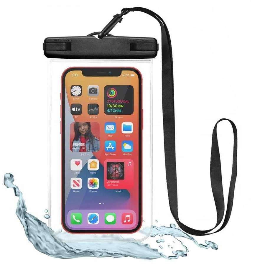 TECH-PROTECT UNIVERSALUS VANDENIUI atsparus dėklas Juodas/CLEAR