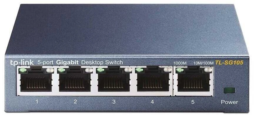 Šakotuvas Komutatorius TP-LINK, 5-port, metalinis korpusas, juodas / TL-SG105