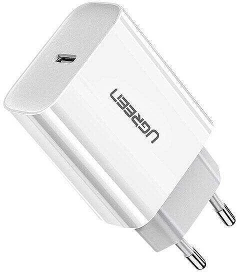 UGREEN CD137, 20W PD 3.0 USB-C sieninis įkroviklis (baltas)