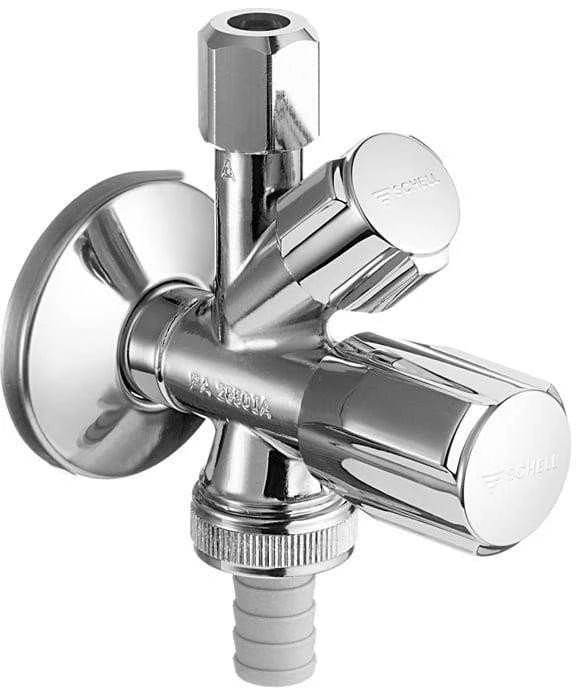Kampinis ventilis Schell, 1/2'' x 3/8'' x 3/4'' kombinuotas
