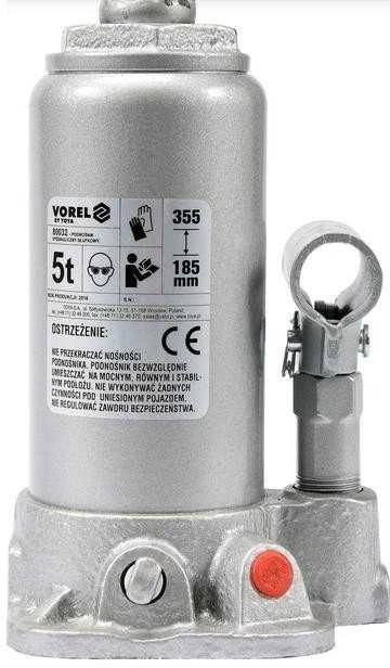 VOREL DŹWIGNIK TŁOKOWY HYDRAULICZNY 5T 185-355mm 80032