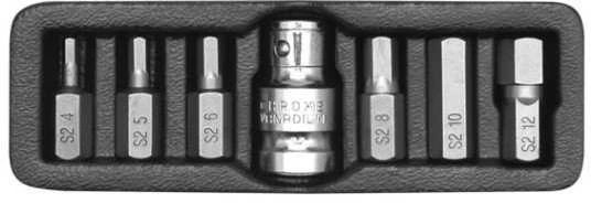 YATO KOŃCÓWKI IMBUSOWE 7elem. 4-12mm + ADAPTER 0412