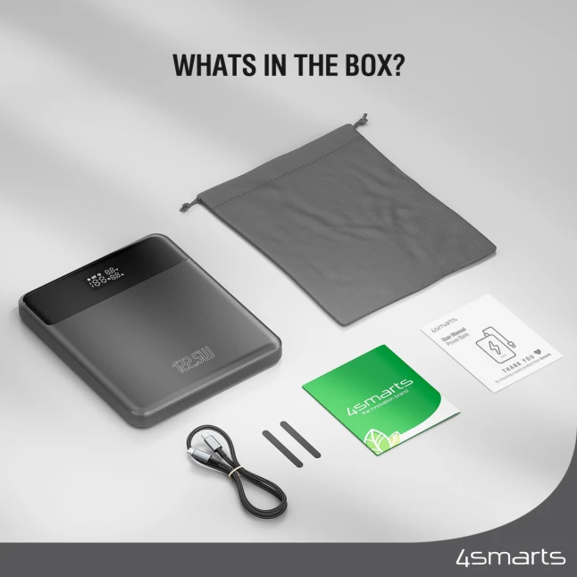 4Smarts Power Bank Enterprise Slim 20000mAh 122.5W, pilkas (pilkas)
