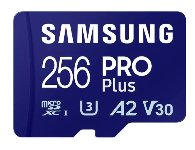 Atminties kortelė SAMSUNG PRO Plus Micro SD 256GB Up to 180MB/s Read and 130MB/s Rašymo greitis with Class 10 4K UHD + Card reader
