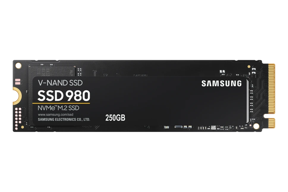 Kietasis diskas SSD Samsung 980/250 GB/SSD form factor M.2 2280/SSD sąsaja M.2 NVME/Rašymo greitis 1300 MB/s/Skaitymo greitis 2900 MB/s/MZ-V8V250BW