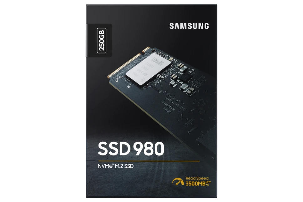 Kietasis diskas SSD Samsung 980/250 GB/SSD form factor M.2 2280/SSD sąsaja M.2 NVME/Rašymo greitis 1300 MB/s/Skaitymo greitis 2900 MB/s/MZ-V8V250BW