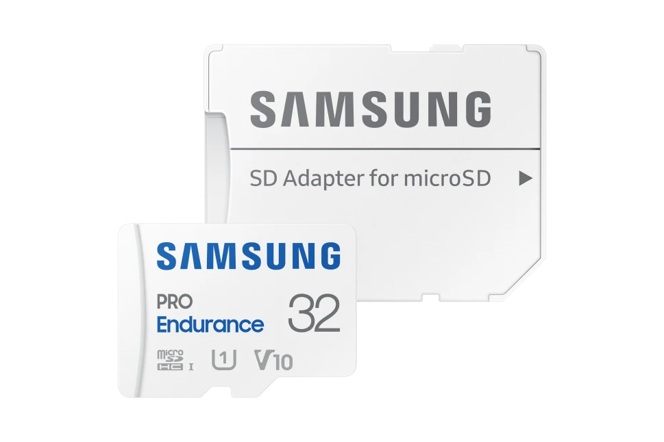 Atminties kortelė SAMSUNG PRO Endurance Micro SD Class10 32GB su R100/W30 adapteriu, veikimo laikas 17520 valandų