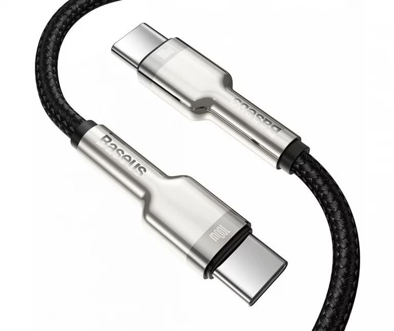 Kabelis USB C - USB C 1m 100W juodas Cafule Metal BASEUS