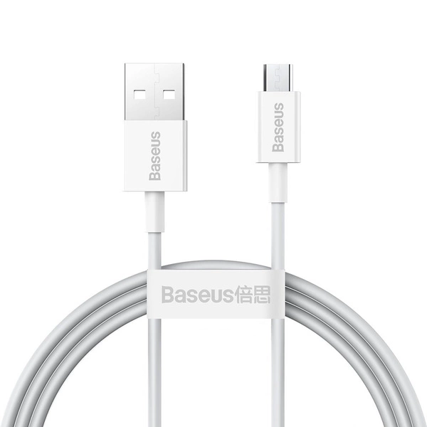 Kabelis USB A - micro USB kištukas 1.0m 2A baltas Superior serija BASEUS