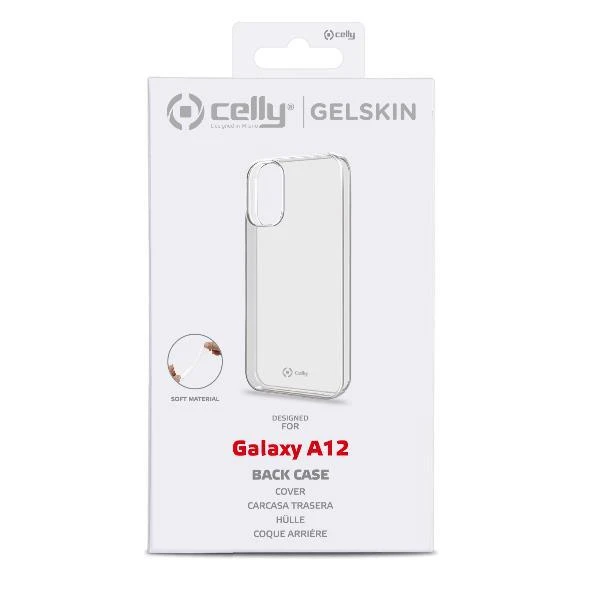 Dėklas CELLY Gelskin galinis dangtelis Samsung Galaxy A12 (skaidrus)