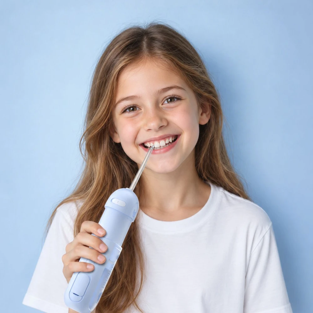 Dantų šepetėlis Burnos irigatorius - Oclean W Kids, Mėlynas, 45–140 PSI, 3 Režimai, 150 ml Talpa, Mėlynas