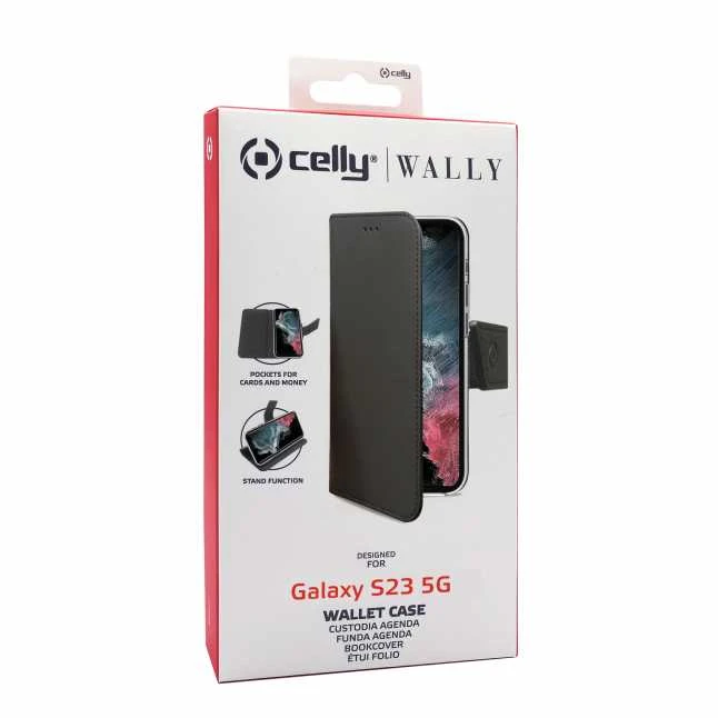 Dėklas CELLY Wally case Samsung GALAXY S23 5G Juodas