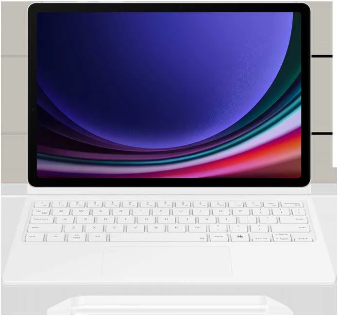 112803 DX725UW knygos tipo dėklas su klaviatūra, skirtas „Samsung Galaxy Tab S9/S9 FE/S10 FE/S10 Lite“, baltas