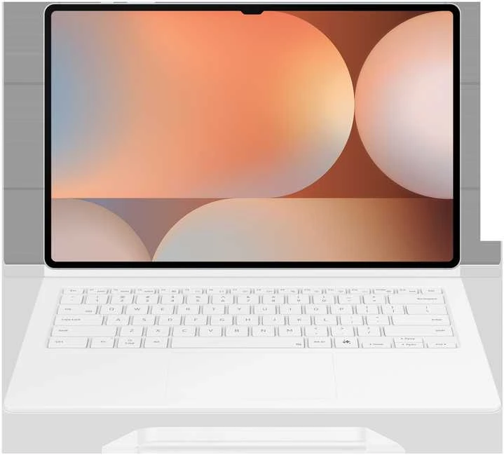 DX925UWE Knygų viršelis Klaviatūra Samsung Galaxy Tab S10 Ultra/S9 Ultra, Baltas