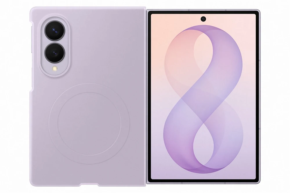 Dėklas EF971CVE silikoninis magnetas „Samsung Galaxy Fold 8“, violetinis