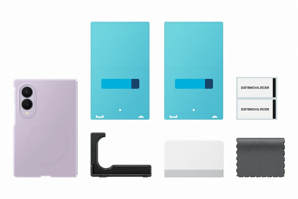 Dėklas EF971CVE silikoninis magnetas „Samsung Galaxy Fold 8“, violetinis