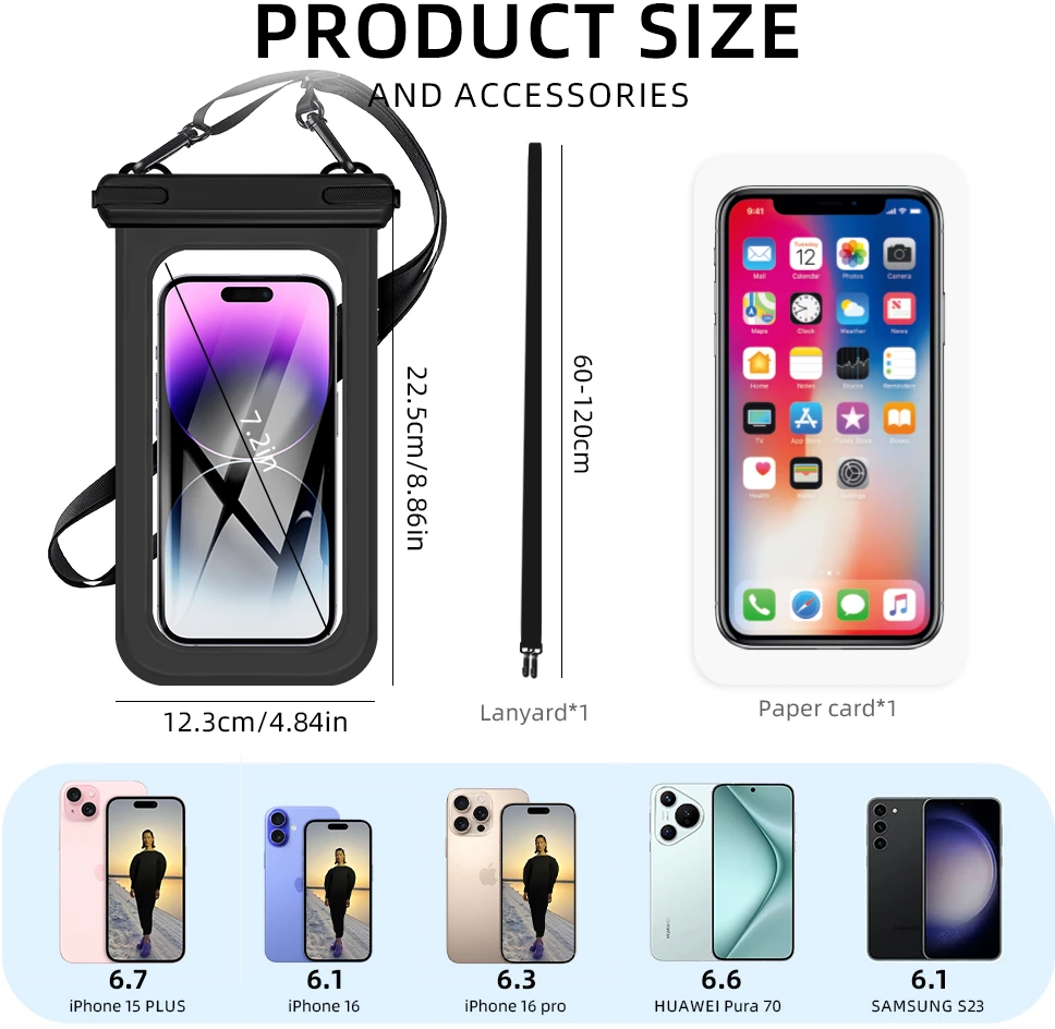 Dėklas Just_Must JUST MUST Atsparus vandeniui Phone Pouch Juodas