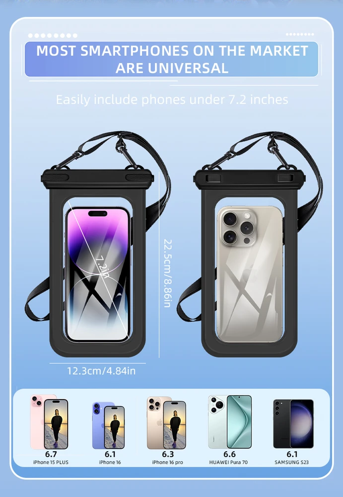 Dėklas Just_Must JUST MUST Atsparus vandeniui Phone Pouch Juodas