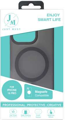 Dėklas Just Must JM MAGSAFE SILK FROST I for iPhone 16 Pro Juodas