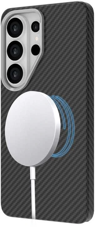 Dėklas Just Must JM PLATINUM CARBON with magsafe for Galaxy S26 Ultra Juodas