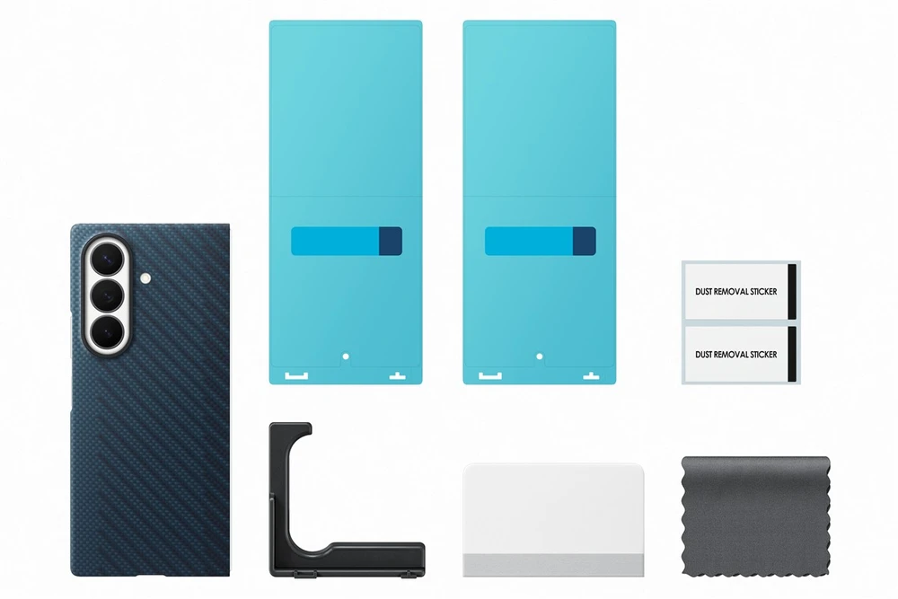 Dėklas KF976SNE anglies pluošto magnetas „Samsung Galaxy Fold 8 Ultra“, tamsiai mėlynas