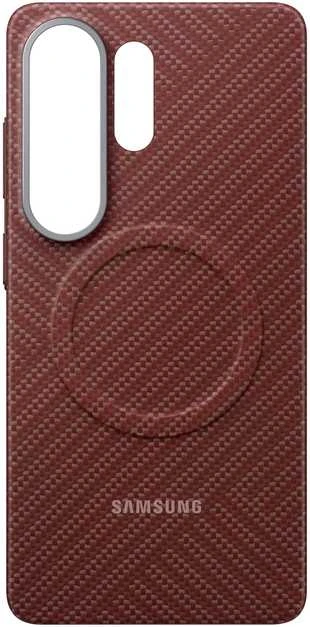 KS948SR anglies pluošto magnetinis dėklas „Samsung Galaxy S26 Ultra“, koralų spalvos, raudonas